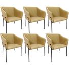 Kit 6 Cadeiras Para Sala De Jantar Estar Living Olívia L02 material sintético Fendi - Lyam Decor