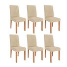 Kit 6 Cadeiras para Sala de Jantar Estofadas Maia Bege/Cinamomo/Gengibre