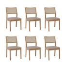 Kit 6 Cadeiras para Sala de Jantar Estofadas Oiti