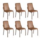 Kit 6 Cadeiras para Sala de Jantar Malibu Marrom Kit 6 Cadeiras para Sala de Jantar Malibu Marrom