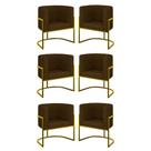 Kit 6 Cadeiras Poltrona Lua material sintético Sala Quarto Gold Balaqui