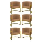 Kit 6 Cadeiras Poltrona Lua Veludo Sala Quarto Gold Balaqui Kit 6 Cadeiras Poltrona Lua Veludo Sala Quarto Gold Balaqui