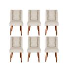 Kit 6 Cadeiras Sala de Jantar Cozinha Estofada Paris Reforçada Suede - Twdecora
