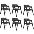Kit 6 Cadeiras Sala de Jantar e Jogos Carteados Madeira Maciça Poker PU Grafite/Preto G42 - Gran Belo Kit 6 Cadeiras Sala de Jantar e Jogos Carteados Madeira Maciça Poker PU Grafite/Preto G42 - Gran Belo