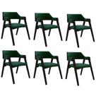 Kit 6 Cadeiras Sala de Jantar e Jogos Carteados Madeira Maciça Poker Veludo Verde/Tabaco G42 - Gran Belo