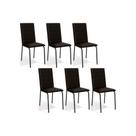 Kit 6 Cadeiras Sala Jantar Amsterdã C091PRF Aço 6 Un Preto Fosco/Corano Preto 110 - Kappesberg