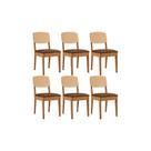 Kit 6 Cadeiras Sala Jantar Havana Premium 6 Un Naturalle/Suede Marrom - Rufato Kit 6 Cadeiras Sala Jantar Havana Premium 6 Un Naturalle/Suede Marrom - Rufato