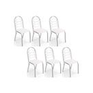 Kit 6 Cadeiras Sala Jantar Holanda C009 6 Un Cromada/Branco 106 - Kappesberg