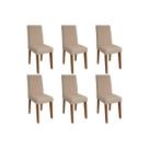 Kit 6 Cadeiras Sala Jantar Milena 6 Un Savana/Suede Bege - Cimol