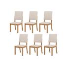 Kit 6 Cadeiras Sala Jantar Milla 6 Un Nature/Suede Light Linho - Henn