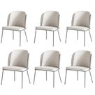 Kit 6 Cadeiras Tay Para Sala de Jantar ou Espaço Gourmet-Tecido-Costas sintético cinza-Frente Linho 22