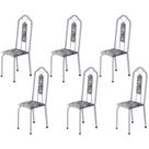 Kit 6 Cadeiras Tubular Bianca Branco/Martelado Perola/Paraopeba Kit 6 Cadeiras Tubular Bianca Branco/Martelado Perola/Paraopeba