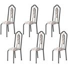 Kit 6 Cadeiras Tubular Bianca Prata/Martelado/Arabesco Kit 6 Cadeiras Tubular Bianca Prata/Martelado/Arabesco