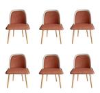 Kit 6 Cadeiras Vianney Sala Mesa Jantar Moderna Base Ferro Tecido Bouclé Premium Terracota com material sintético Bege Topii Moda Casa Kit 6 Cadeiras Vianney Sala Mesa Jantar Moderna Base Ferro Tecido Bouclé Premium Terracota com material sintético Bege Topii Moda Casa