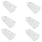 Kit 6 Caixa Multiuso Comprido Retangular Branco Uninjet