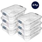 Kit 6 Caixa Organizadora 10 Litros Plástica Transparente Livre BPA