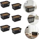 Kit 6 Caixa Organizadora Cesto Telado Tampa Basculante 2,5 L