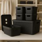 Kit 6 Caixa Organizadora com Tampa 17 L 4,5 L 2 L Cesto Grande em Plástico para Organização Kit 6 Caixa Organizadora com Tampa 17 L 4,5 L 2 L Cesto Grande em Plástico para Organização