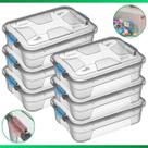 Kit 6 Caixa Organizadora Container 10 Litros C/ Tampa e Trava
