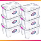 Kit 6 Caixa Organizadora Container 12 Litros C/ Tampa e Trava