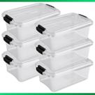 Kit 6 Caixa Organizadora Container 3 Litros C/ Tampa e Trava
