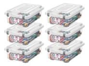 Kit 6 Caixa Organizadora Multiuso Baixa Rígida 8,6L Transparente