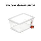 Kit 6 Caixa Organizadora Sem Trava 30L Cristal Ordene