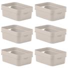 Kit 6 Caixa Plástica 2L Organizadora Multiuso OU Cube Bege Kit 6 Caixa Plástica 2L Organizadora Multiuso OU Cube Bege