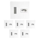Kit 6 Caixa Sobrepor Tomada 20A/250V Branco p/ Disjuntor 4x4