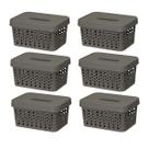 Kit 6 Caixas Empilhável 2 Litros Organizador Design Moderno Armário Versátil Lavanderia Multiuso