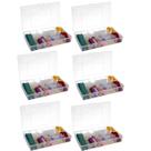 Kit 6 Caixas Organizadora Multiuso 12 Div Transparente P