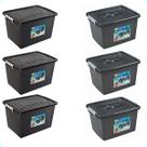 Kit 6 Caixas Organizadoras 56 e 30 Litros Com Tampa e Trava