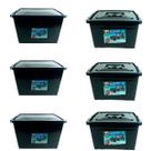Kit 6 Caixas Organizadoras 56 e 30 Litros Com Tampa e Trava