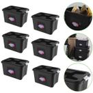 Kit 6 Caixas Organizadoras 56 Litros Com Trava Preta Uninjet Kit 6 Caixas Organizadoras 56 Litros Com Trava Preta Uninjet