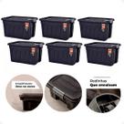 Kit 6 Caixas Organizadoras Grande 53 Litros C/ Tampa e Rodas