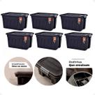Kit 6 Caixas Organizadoras Grande 53 Litros Tampa E Rodas
