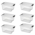 Kit 6 Caixas Organizadoras Monte Líbano 15 L Transparente