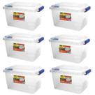 Kit 6 Caixas Organizadoras Multiuso Alta 4,5 L Transparente