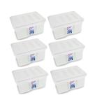 Kit 6 Caixas Organizadoras Multiuso C/ Tampa 5L Transparente