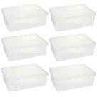 Kit 6 Caixas Organizadoras Plásticas Empilháveis com Tampa 3,5L Plasvale Retangular