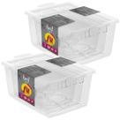 Kit 6 Caixas Organizadoras Plástico Transparente Tampa com Trava Ordene Bel Fit Brinquedos Closet