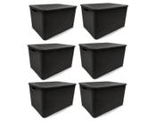 Kit 6 Caixas Organizadoras Rattan PRETA 40 Litros Arqplast