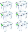 Kit 6 Caixas Organizadoras Transparente 56 Litros - Uninjet Kit 6 Caixas Organizadoras Transparente 56 Litros - Uninjet