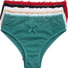 Kit 6 Calcinha Canelada Feminina Cintura Alta Lingerie Com Renda Básica Cós Alto Calsinha Conforto