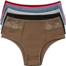Kit 6 Calcinha Feminina Canelada Com Renda Pala Dupla Lingerie Básica Dia A Dia Confortável