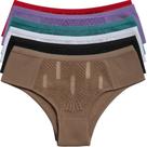 Kit 6 Calcinha Feminina Canelada Lingerie Básica Com Renda Pala Dupla Dia A Dia Confortável
