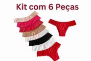 Kit 6 Calcinhas Poliamida com Renda Super Conforto