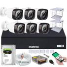 Kit 6 Câmeras de Segurança hd Dvr 8 Ch Intelbras Full hd 1TB+2 Grade Proteção+6 Caixa Conector