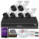Kit 6 Cameras de Segurança Intelbras 1220b Full Color 1080p Dvr Imhdx 3008 Hd Purple 1tb