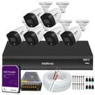 Kit 6 Cameras de Segurança Intelbras 1220b Full Color 1080p Dvr Imhdx 3008 Hd Purple 2tb